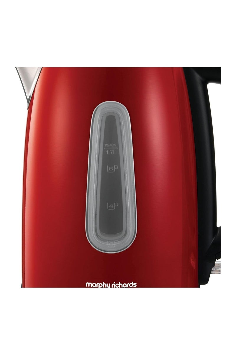 مورفي ريتشاردز غلاية إبريق كهربائية من إكويب – سعة 1.7 لتر، 3 كيلوواط – باللون الأحمر - Image 3